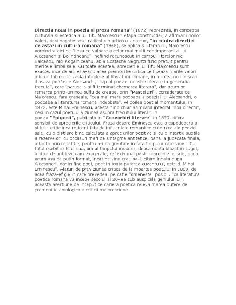 Directia Noua In Poezia Si Proza Romana