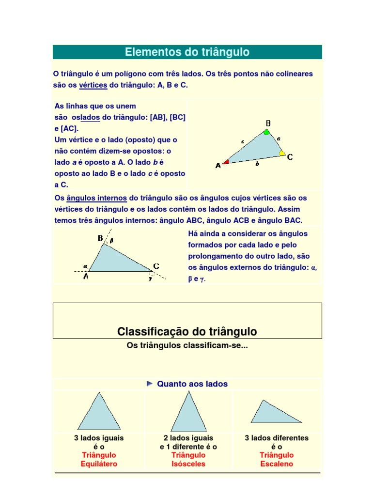 Elementos Do Triângulo | PDF | Triângulo | Trigonometria