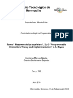 Tarea 1 Resumen de los capítulos 1, 2 y 3 “Programmable Controllers Theory and implemmentation” L.A. Bryan