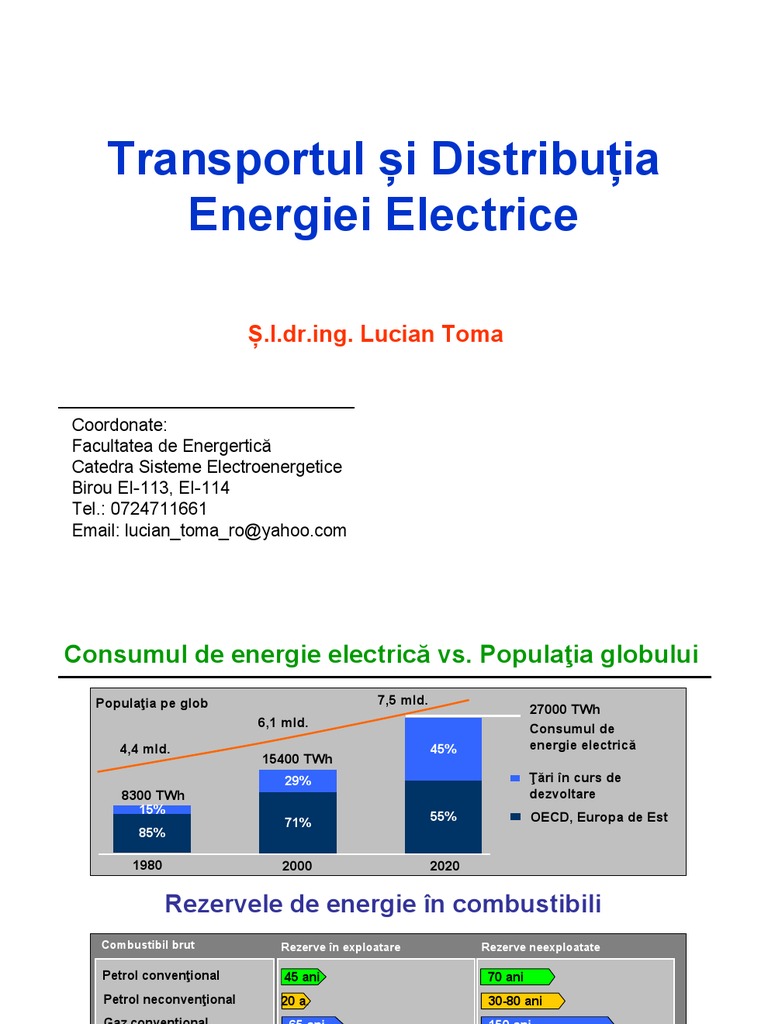 Transportul si distributia energiei electrice Curs