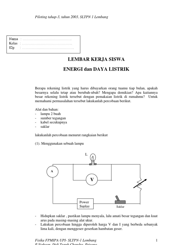 Lks Energi Dan Daya Listrik Smp