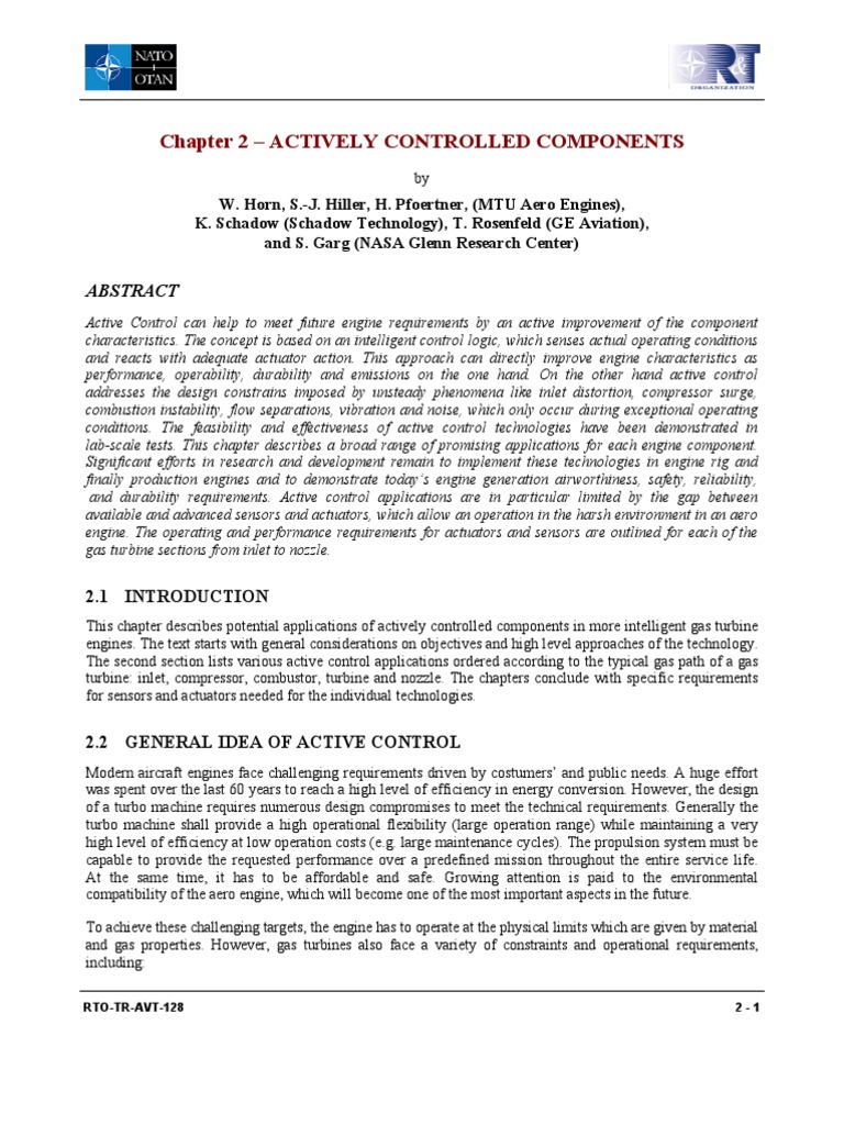 Aero Engine Active Control Systems | PDF | Control Theory | Engines