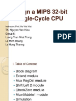 Design 32-bit Single-Cycle MIPS CPU with Extend, Mux, Shift & Check Modules