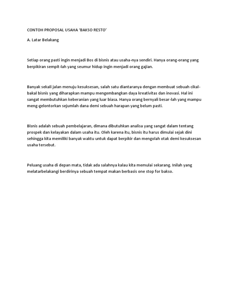 Contoh Proposal Usaha Docx