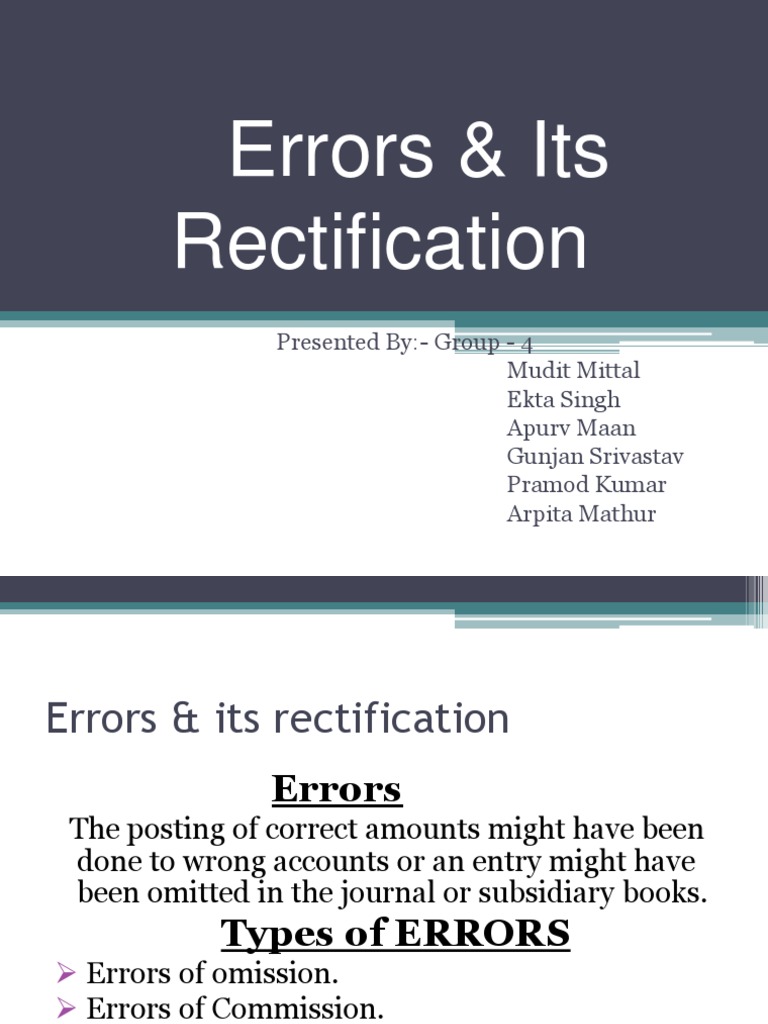 Types and Rectification of Errors | PDF | Business