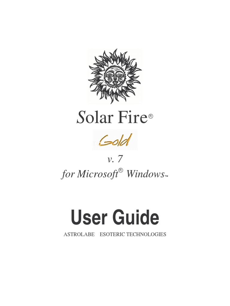 Solar Fire Gold Manual PDF Button (Computing) Menu (Computing)
