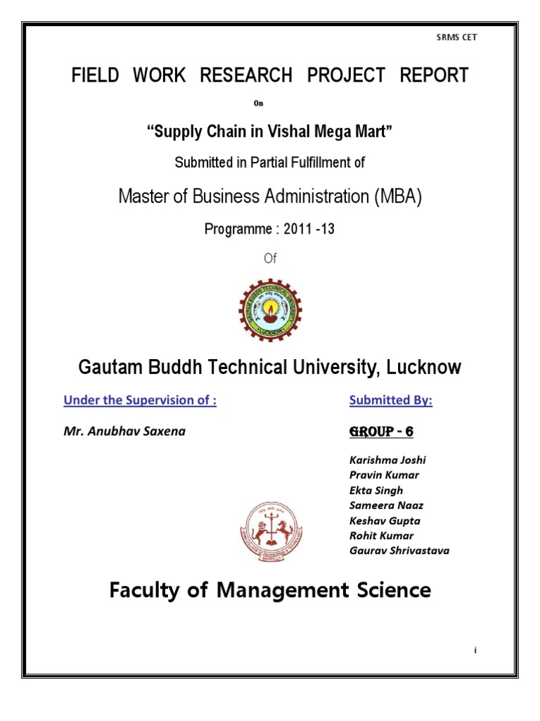 Supply Chain Analysis of Vishal Mega Mart | PDF | Retail | Logistics