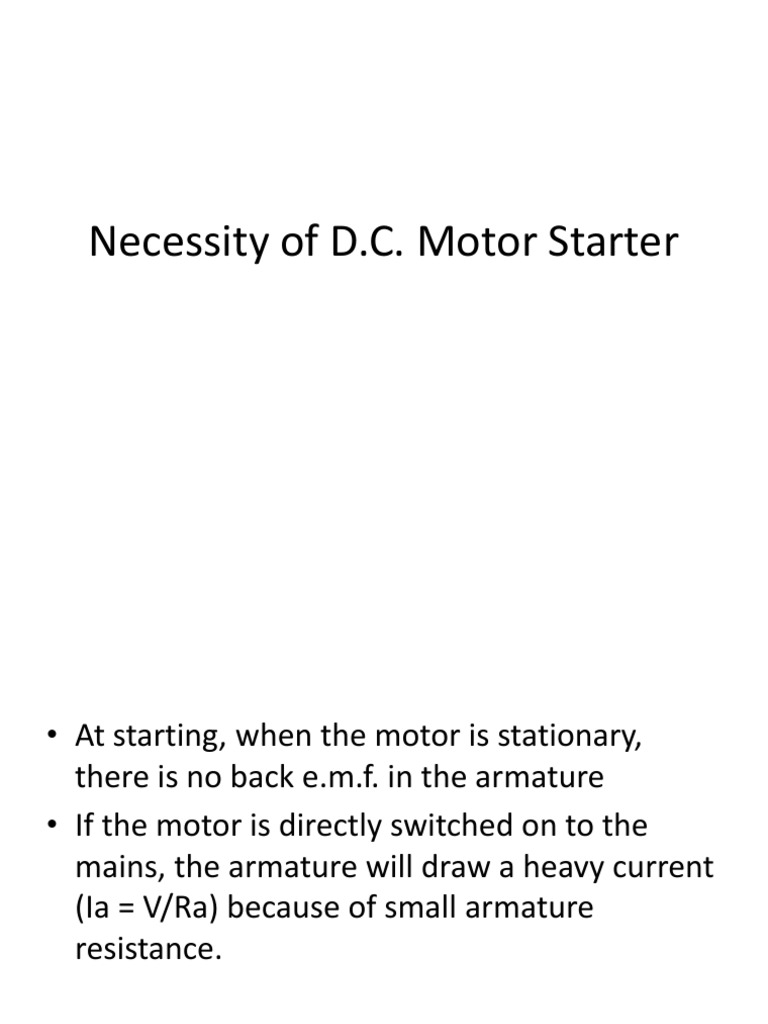 Necessity of DC Motor Starter PDF