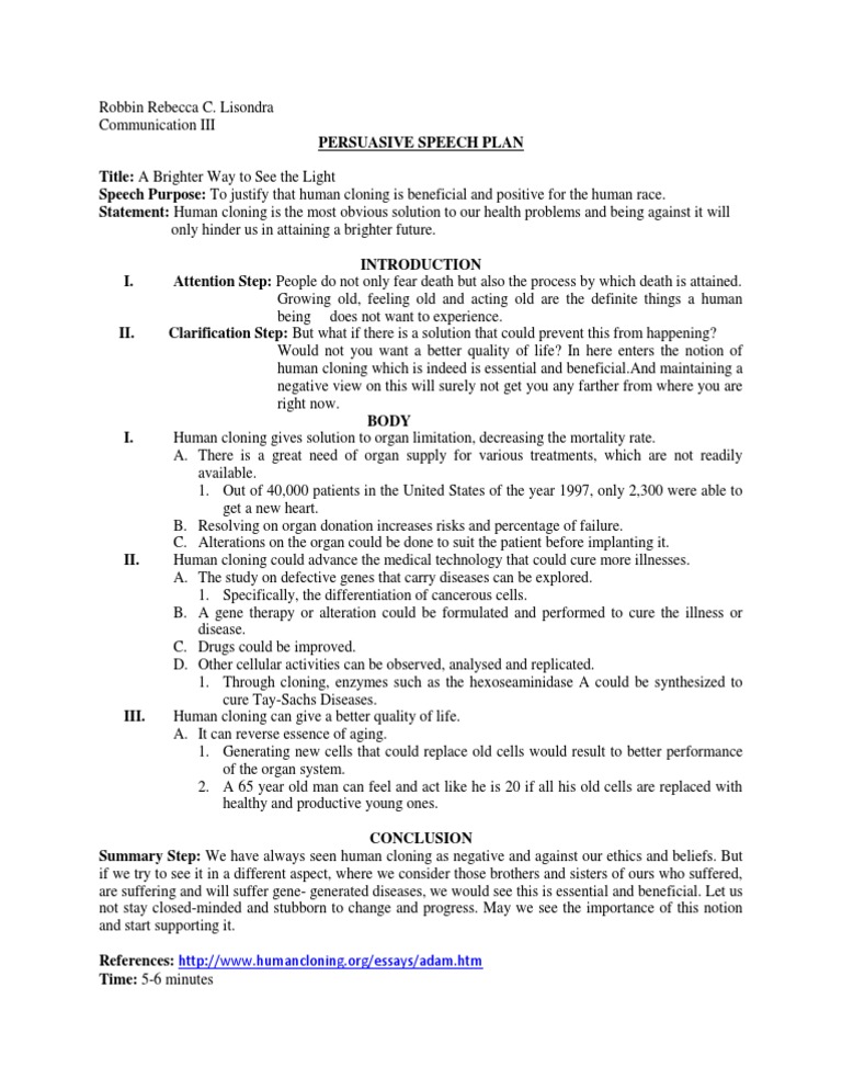 Speech outline template image