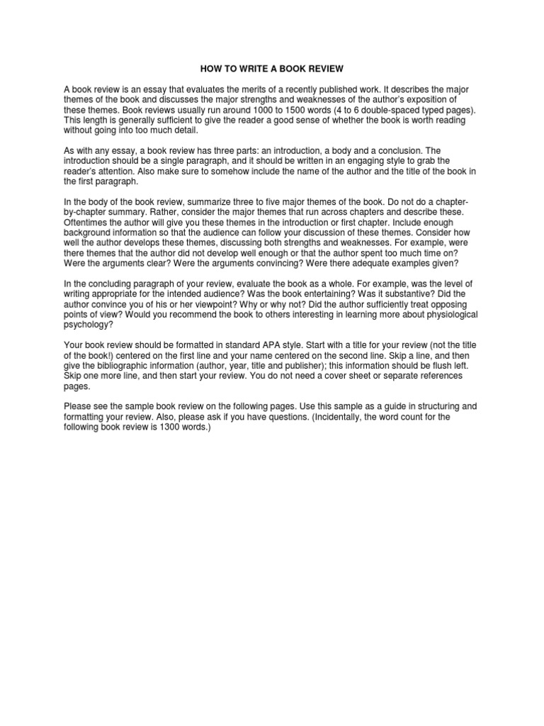 How To Write A Book Review | PDF | Philosophy