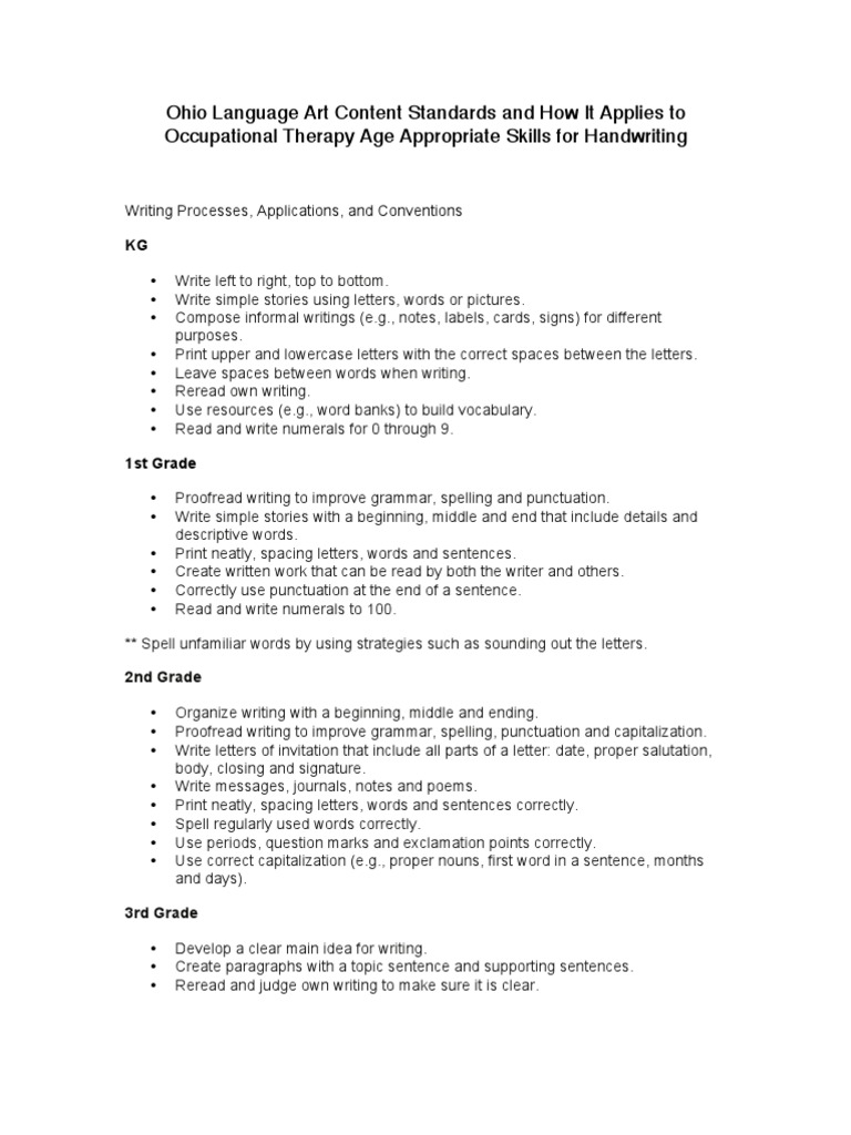 Ohio 3rd Grade Writing Standards | PDF | Punctuation | Comma