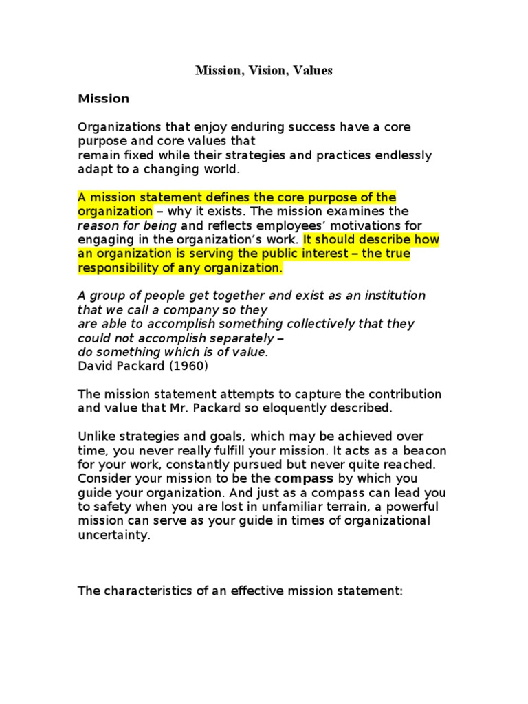 Mission vision essay image