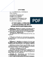Ley Elimina Atribución de PNP Otorgar Certificados Domicilairios 28862-Aug-3-2006
