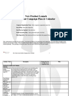 New Product Launch Plan and Calendar Template