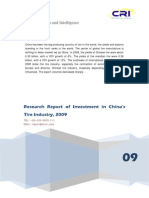 Research Report of Investment in China's Tire Industry, 2009