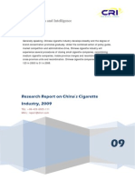 Research Report on China's Cigarette Industry, 2009