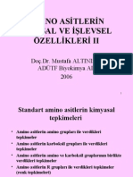 Amino Asitlerin Yapisal Ve İşlevsel Özellikleri Ii: Doç - Dr. Mustafa ALTINIŞIK ADÜTF Biyokimya AD 2006