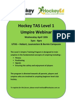 Hockey Tasmania Level 1 Umpire Webinar