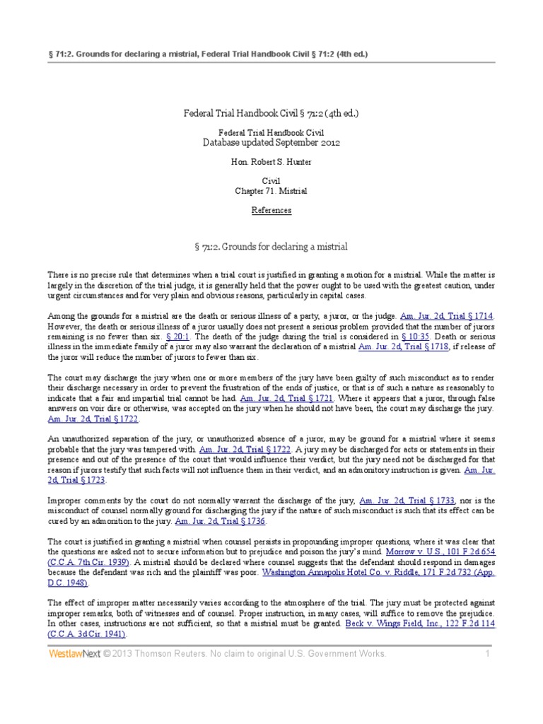 Grounds for Declaring a Mistrial | PDF | Virtue | Judiciaries