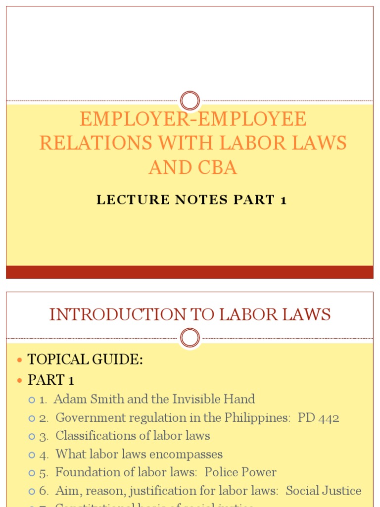 1 Introduction To Labor Laws PDF | PDF | Employment | Independent ...