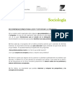 Sociologia - Recomedaciones Iniciales 1 2013