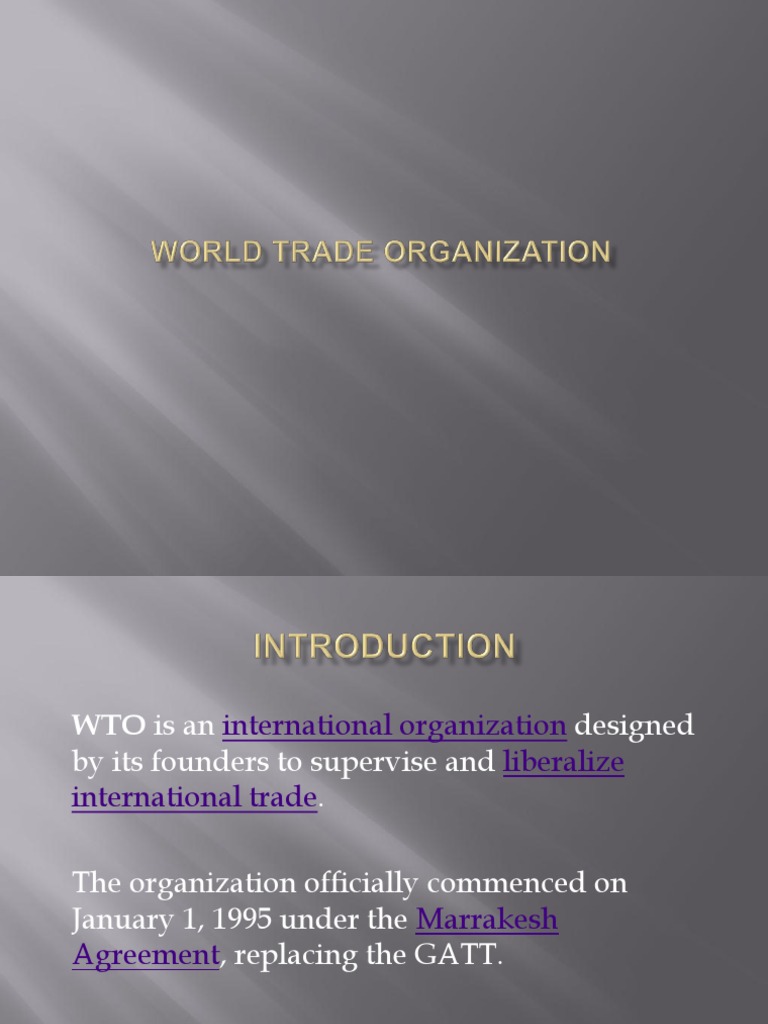 Overview of the World Trade Organization | PDF | World Trade ...