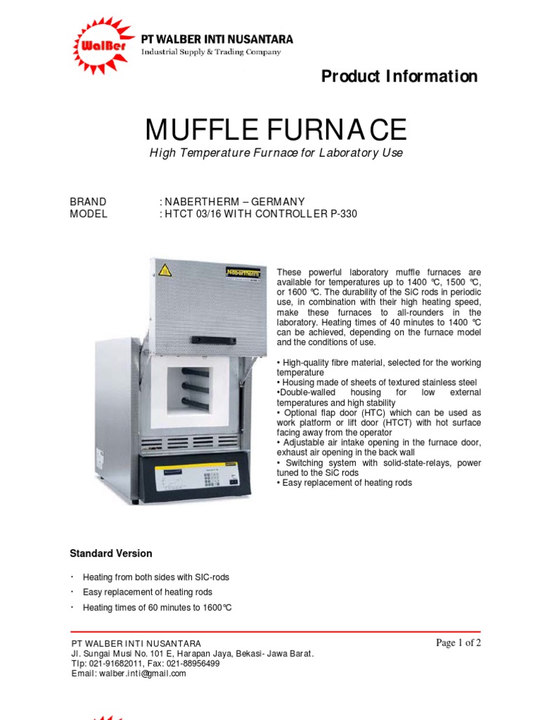 Muffle Furnace Nabertherm Furnace Door