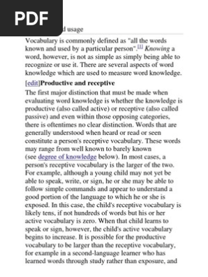 Vocabulary
