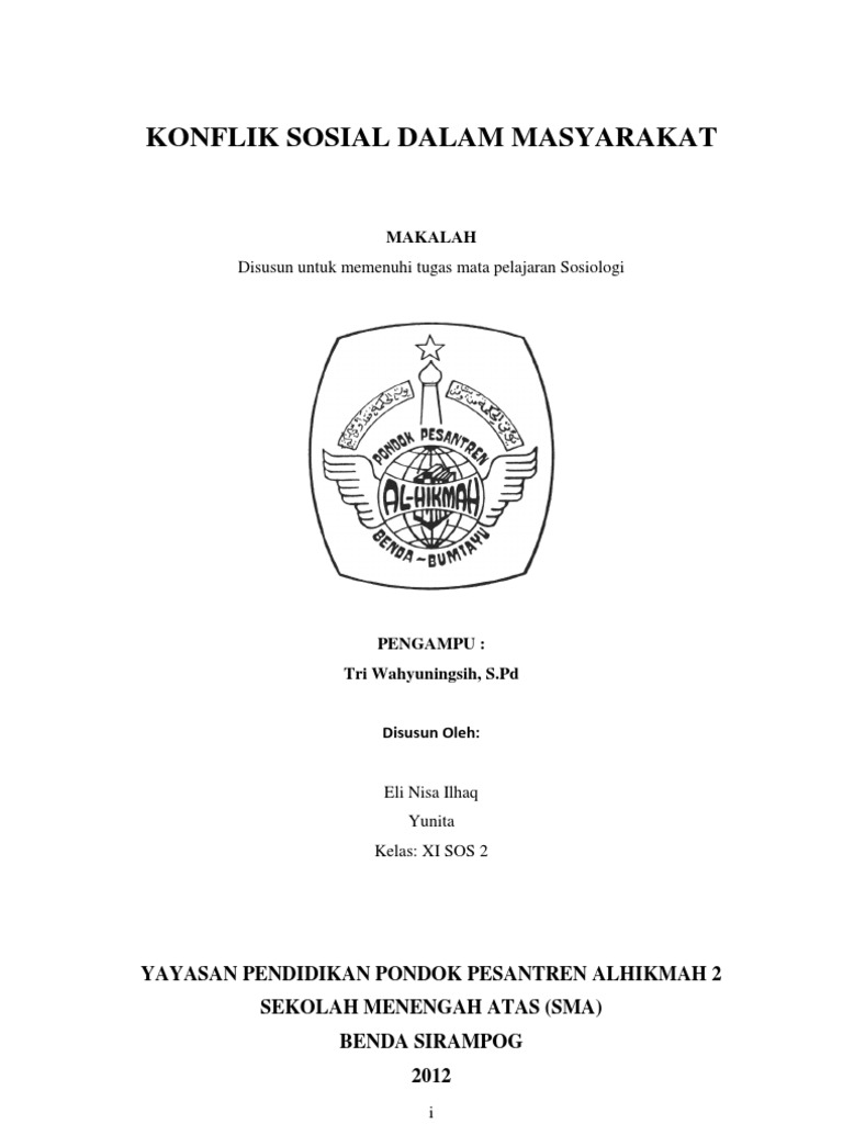 Makalah Konflik Sosial Dalam Masyarakat