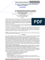 Our Experience Using Performance-centered e-Learning in Interdisciplinary Curriculum in Investment Management in Telecommunications
