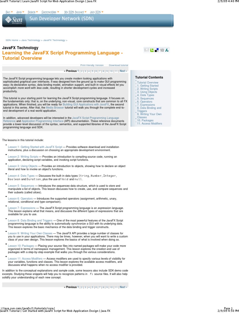 Learning The Javafx Script Programming Language Integrated - 