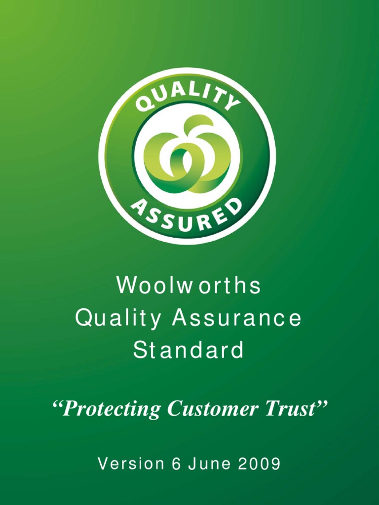 Woolworths Quality Assurance Standard 6.0 | PDF | Hazard Analysis And ...