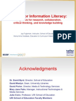 Web 2.0 For Information Literacy:: Using Wikis For Research, Collaboration, Critical Thinking, and Knowledge Building