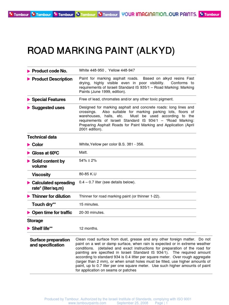 Road Marking Paint Alkyd Paint Safety Free 30day Trial Scribd