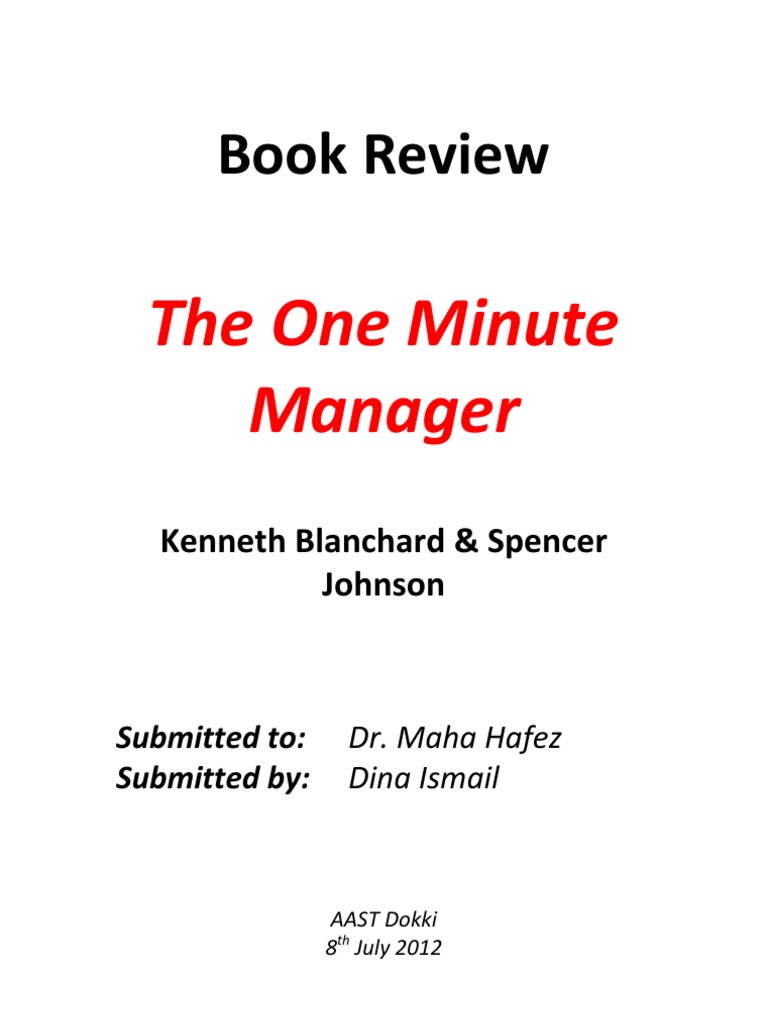 The One Minute Manager Goal Setting Psychology & Cognitive Science