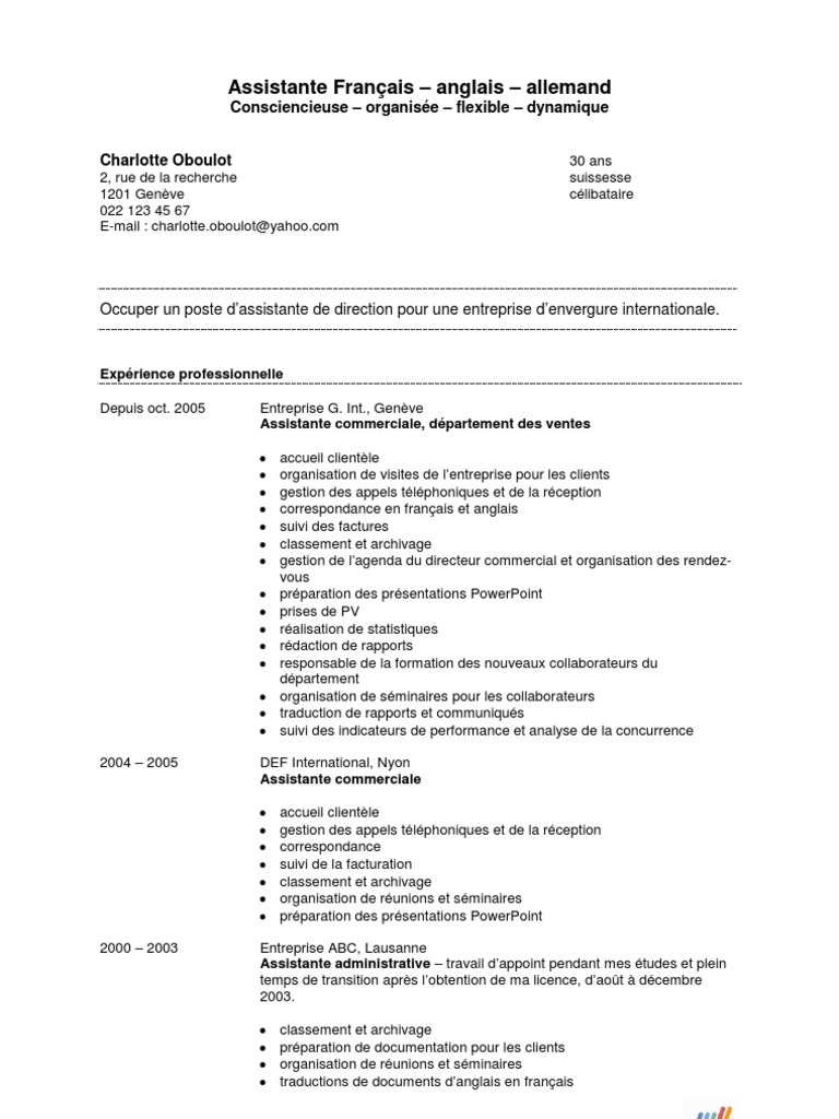 Modele Cv Office Fr Pdf Langue Anglaise Baccalaureat Universitaire