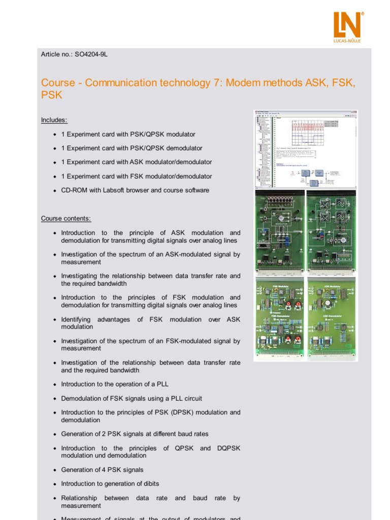 ASK and FSK Modulation Course | PDF