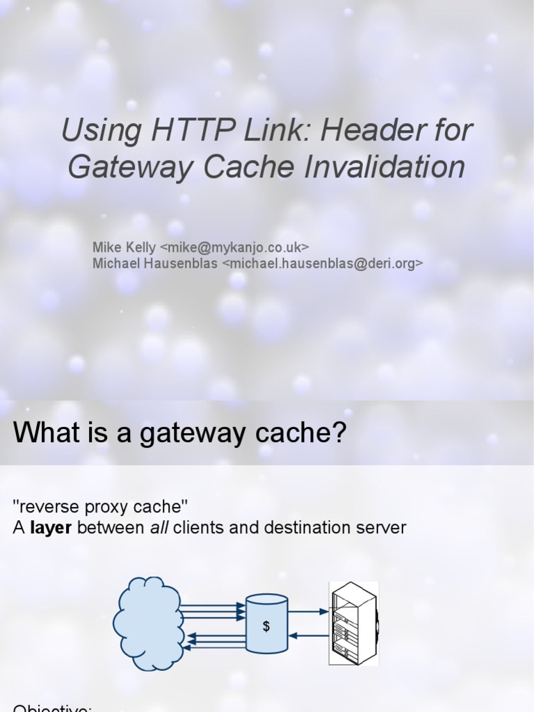 Gateway Cache Invalidation with HTTP Links | PDF | Hypertext Transfer ...