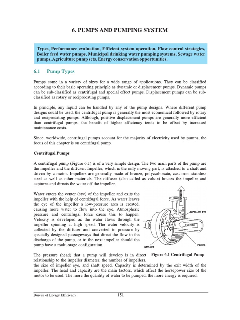 Pump Systems: Types and Efficiency | PDF