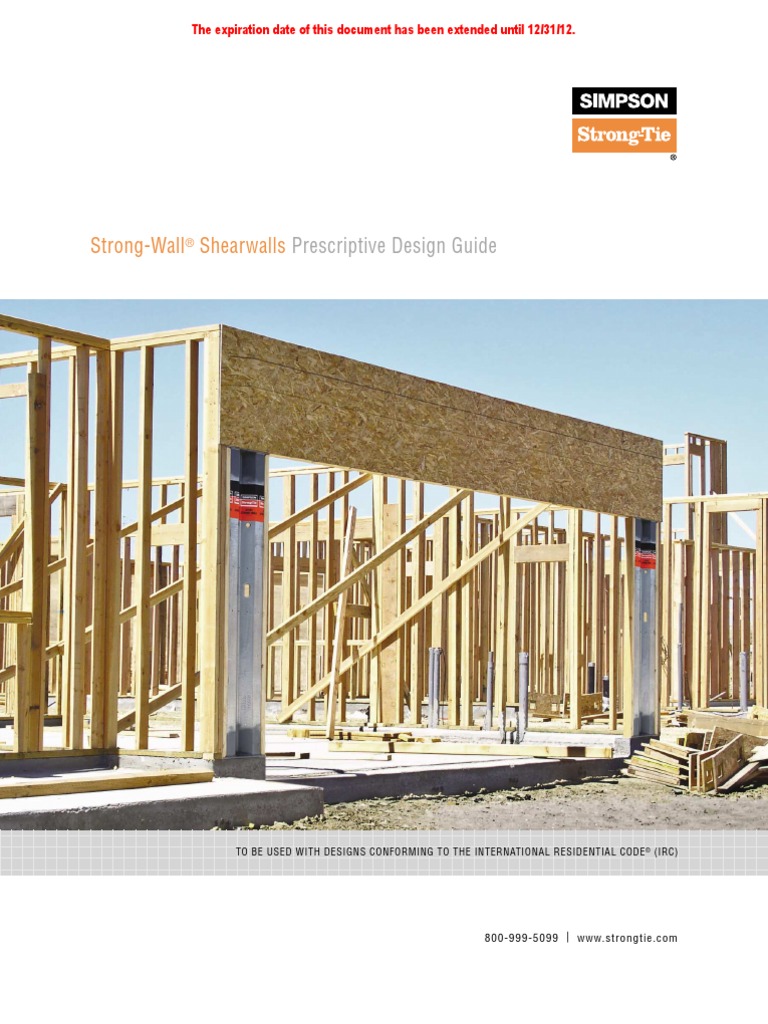 SIMPSON StrongWall Shearwalls Prescriptive Design Guide Framing