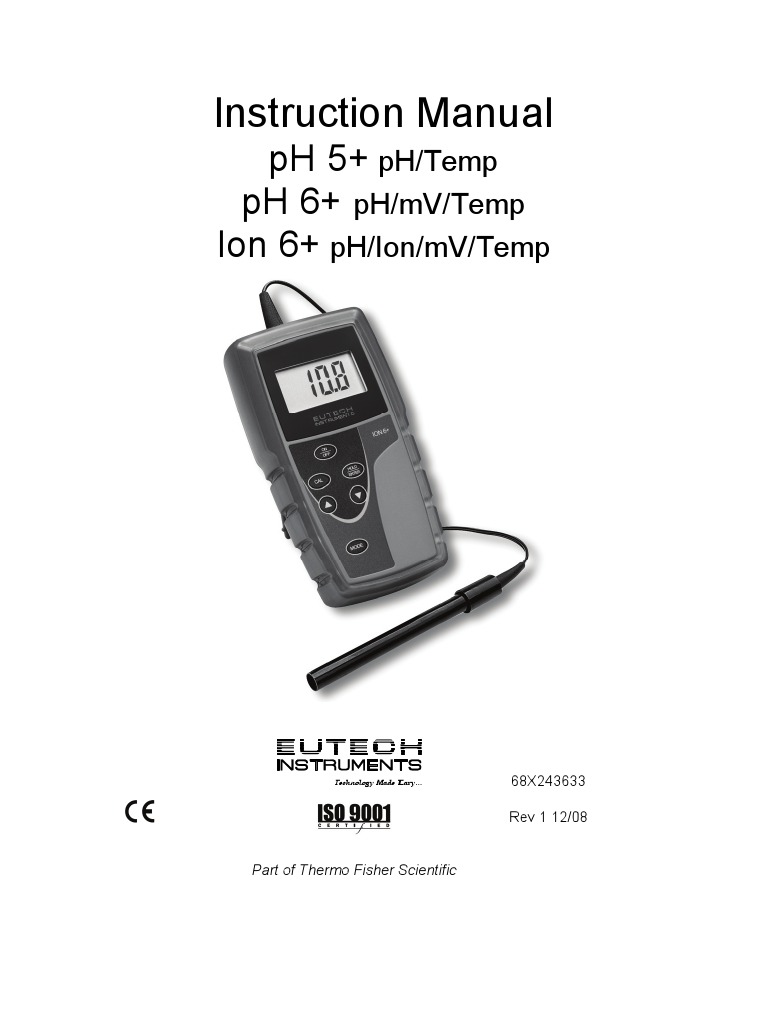 Eutech intruments pH6+ Ph Calibration