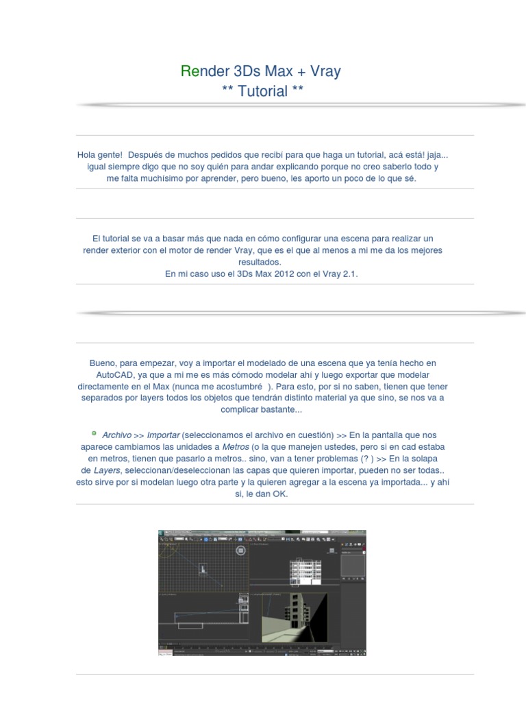 Tutorial de Renderizado en 3Ds Max | PDF | Renderizado (gráficos de ...