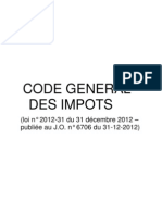 Code Général Des Impôts NV Decembre 2012 Sénégal