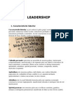 Leadership - Caracteristicile Liderilor