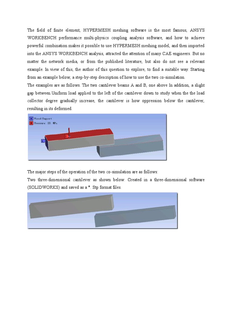 Hypermesh and ANSYS Co-Simulation Guide | PDF | Finite Element Method ...