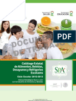 CATALOGO Estatal de Alimentos y Bebidas, Desayunos y Refrigerios Escolares 2013