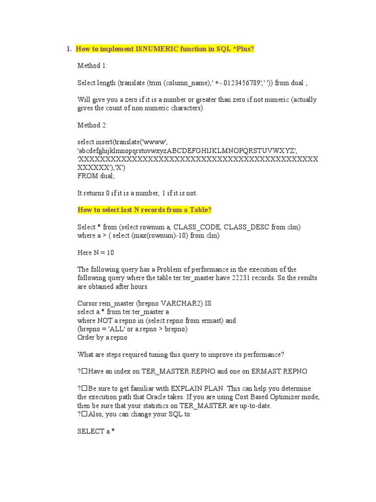 PL-SQL Interview Questions | Databases | Relational Database