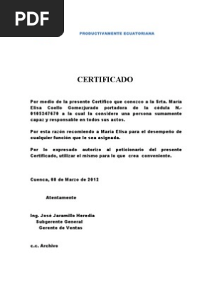 Modelo certificado comercial para cliente