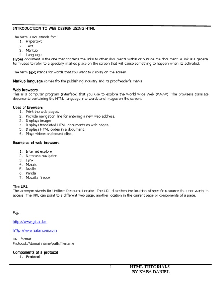 HTML Tutorials | PDF