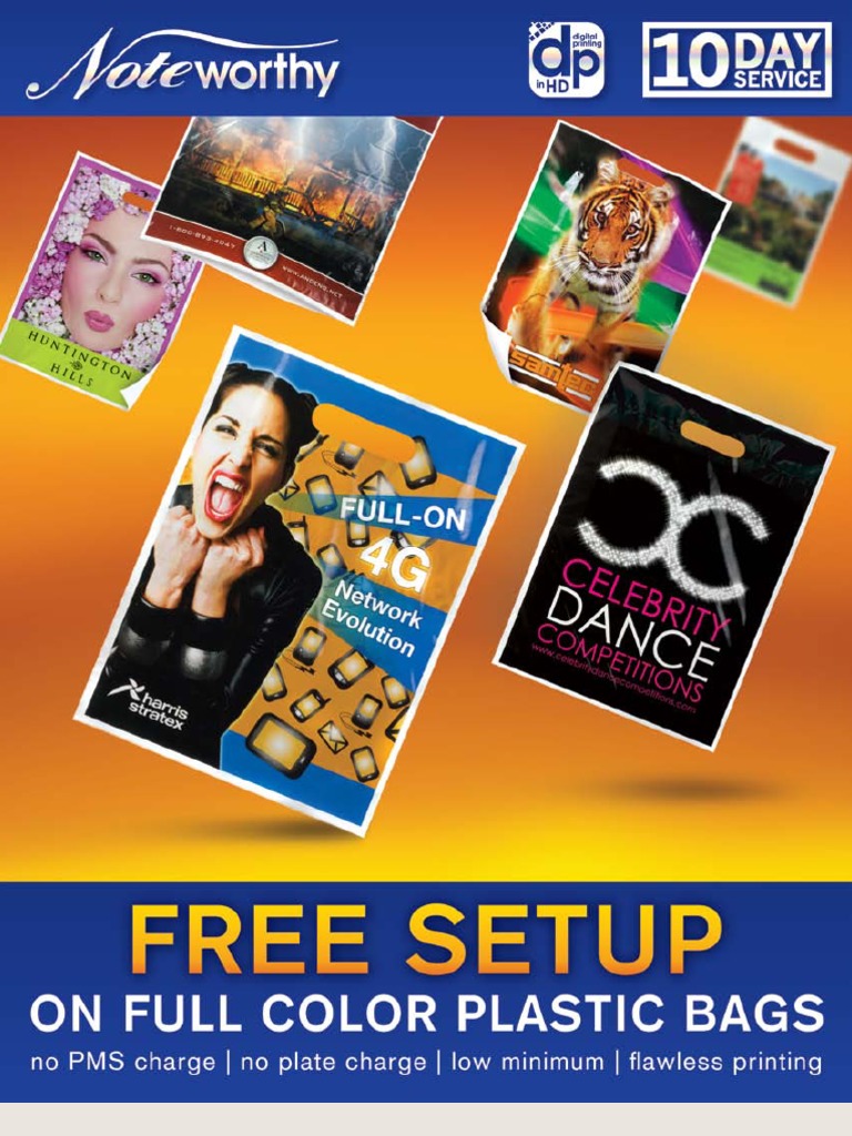 Digital Printing on Plastic Bags 8 Page Flyer Business